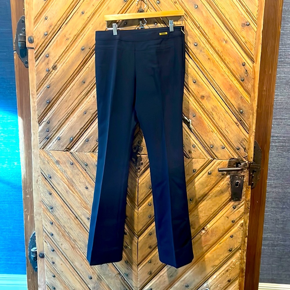 NWT, Tory, Burch size 8 navy blue wool blend Gerald Pants